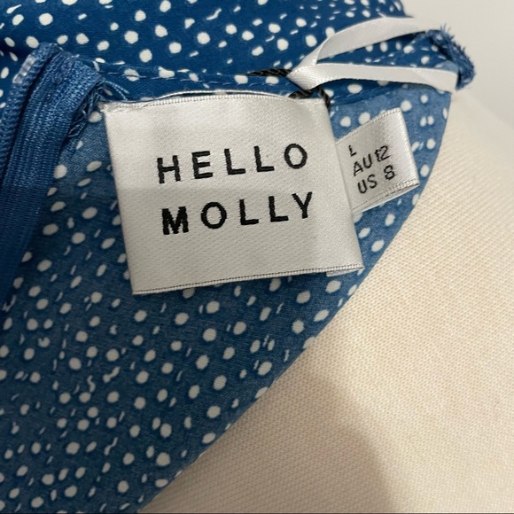 Hello Molly blue polka dot dress size L - Picture 7 of 12